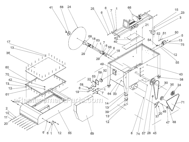 Page A Diagram and Parts List for HP30  Barranca Diamond Brick Saw
